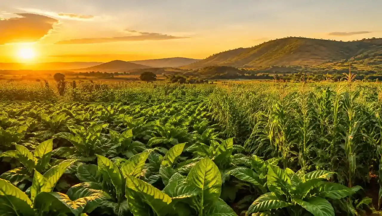 Maize and tobacco fields in Zimbabwe